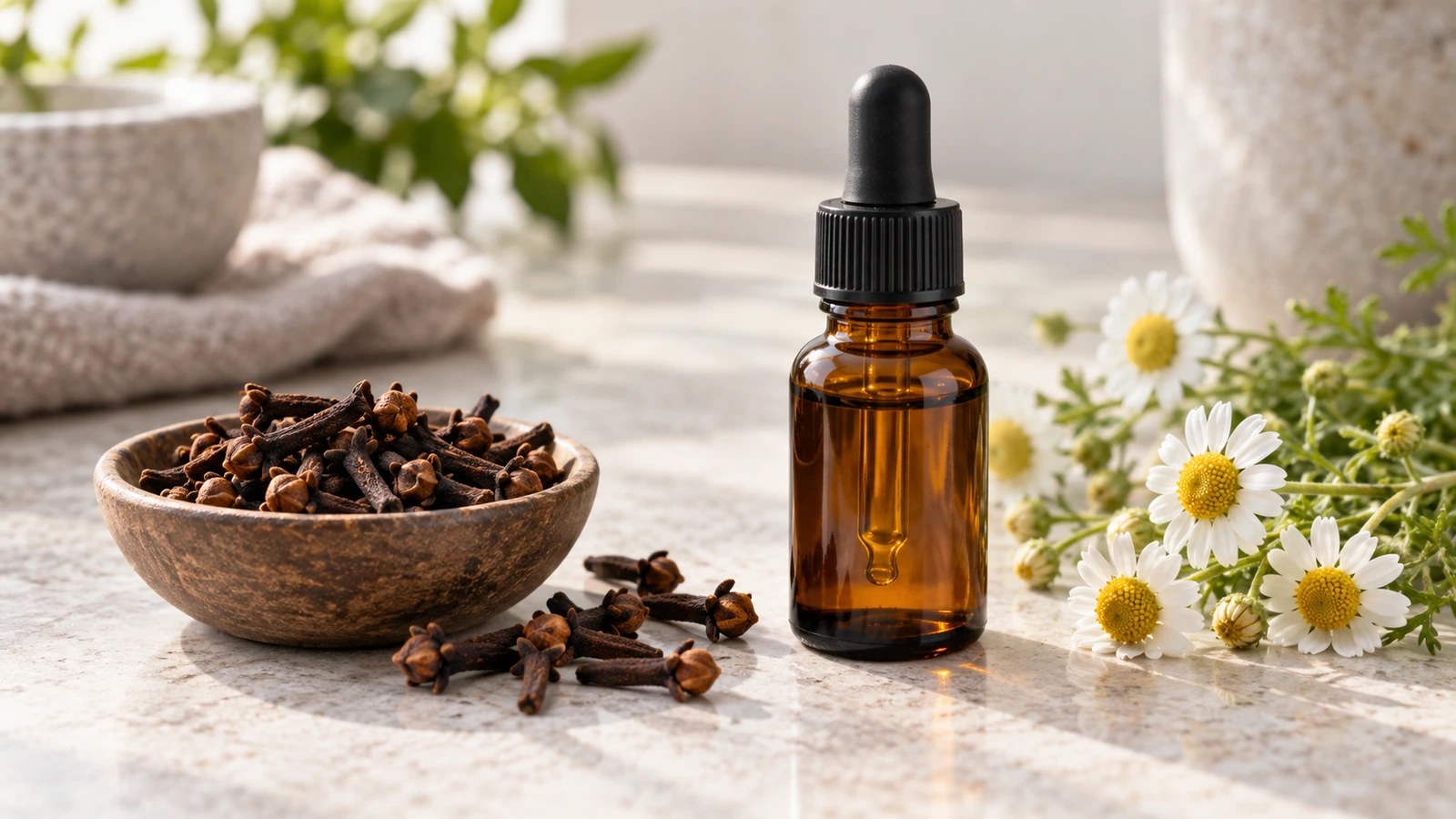 Illustration principale autour de Quelles huiles essentielles utiliser pour soulager un aphte rapidement
