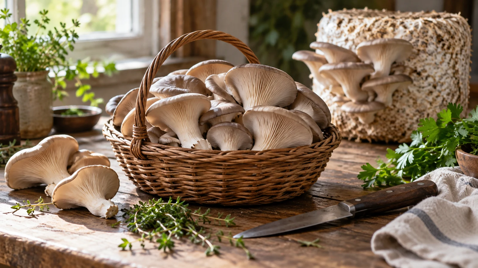 Ambiance naturelle en lien avec Pleurotes